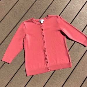 Christopher & Banks soft coral pink 3/4 sleeve button up cardigan